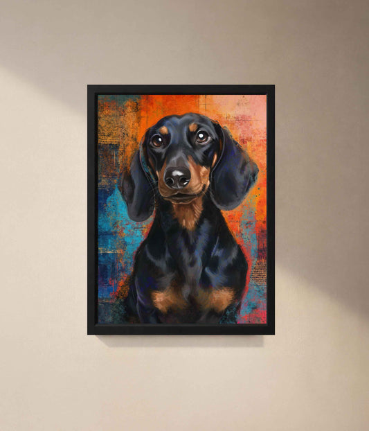 Custom Pet Portrait - Framed Wall Art (Themed Background)