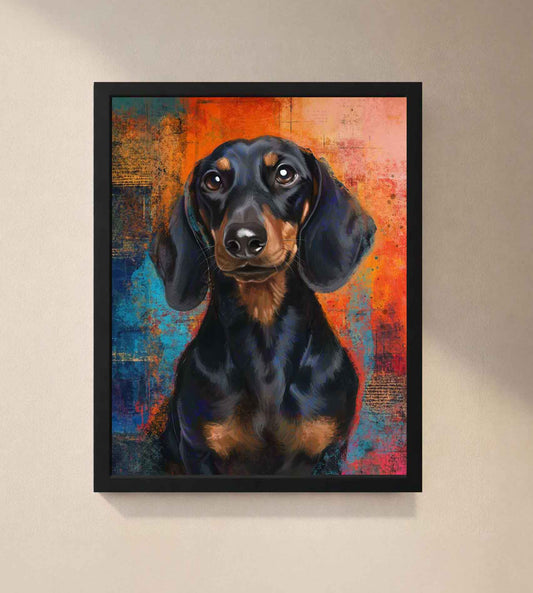 Custom Pet Portrait - Framed Wall Art  (Themed Background)