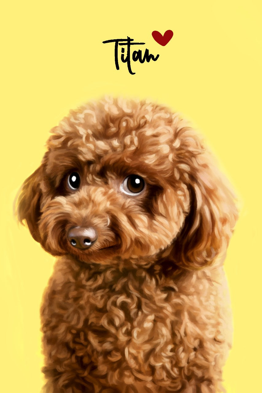 Custom Pet Portrait  - Canvas (Solid Background)