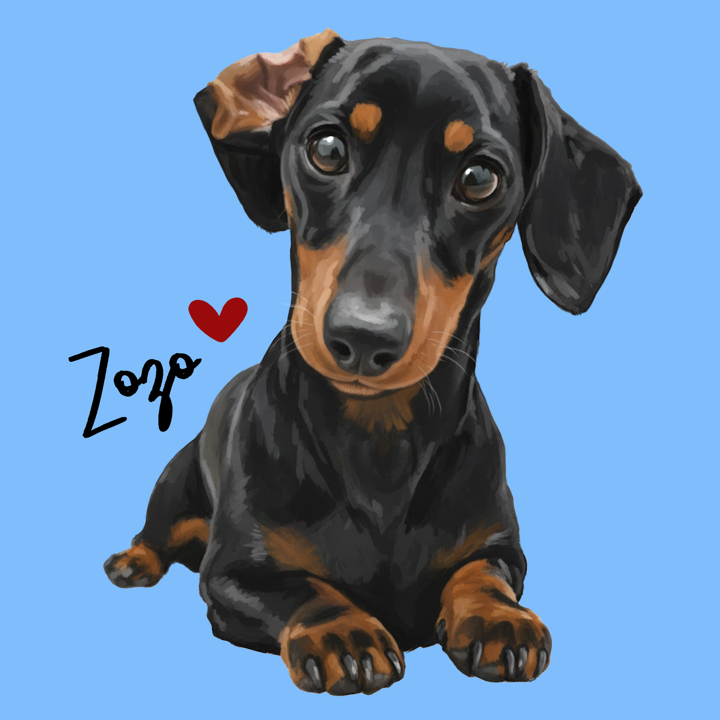 Custom Pet Portrait  - Canvas (Solid Background)