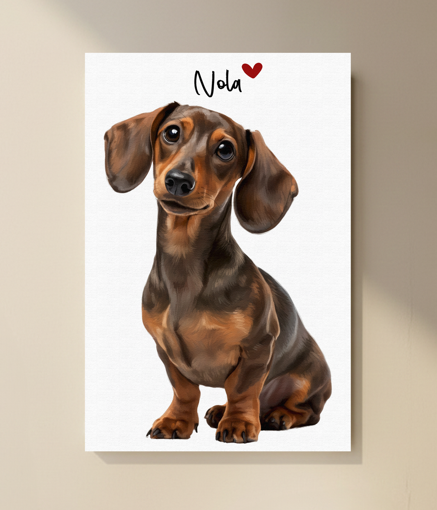 Custom Pet Portrait  - Canvas (Solid Background)