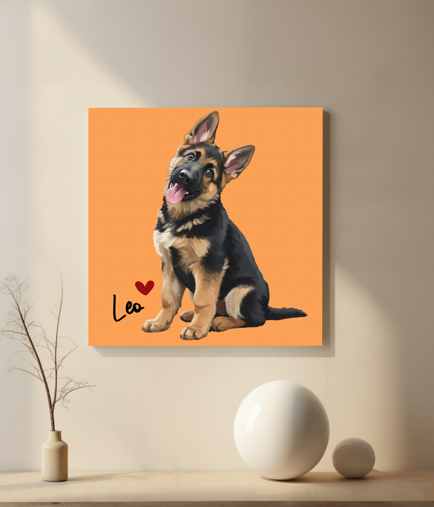 Custom Pet Portrait  - Canvas (Solid Background)