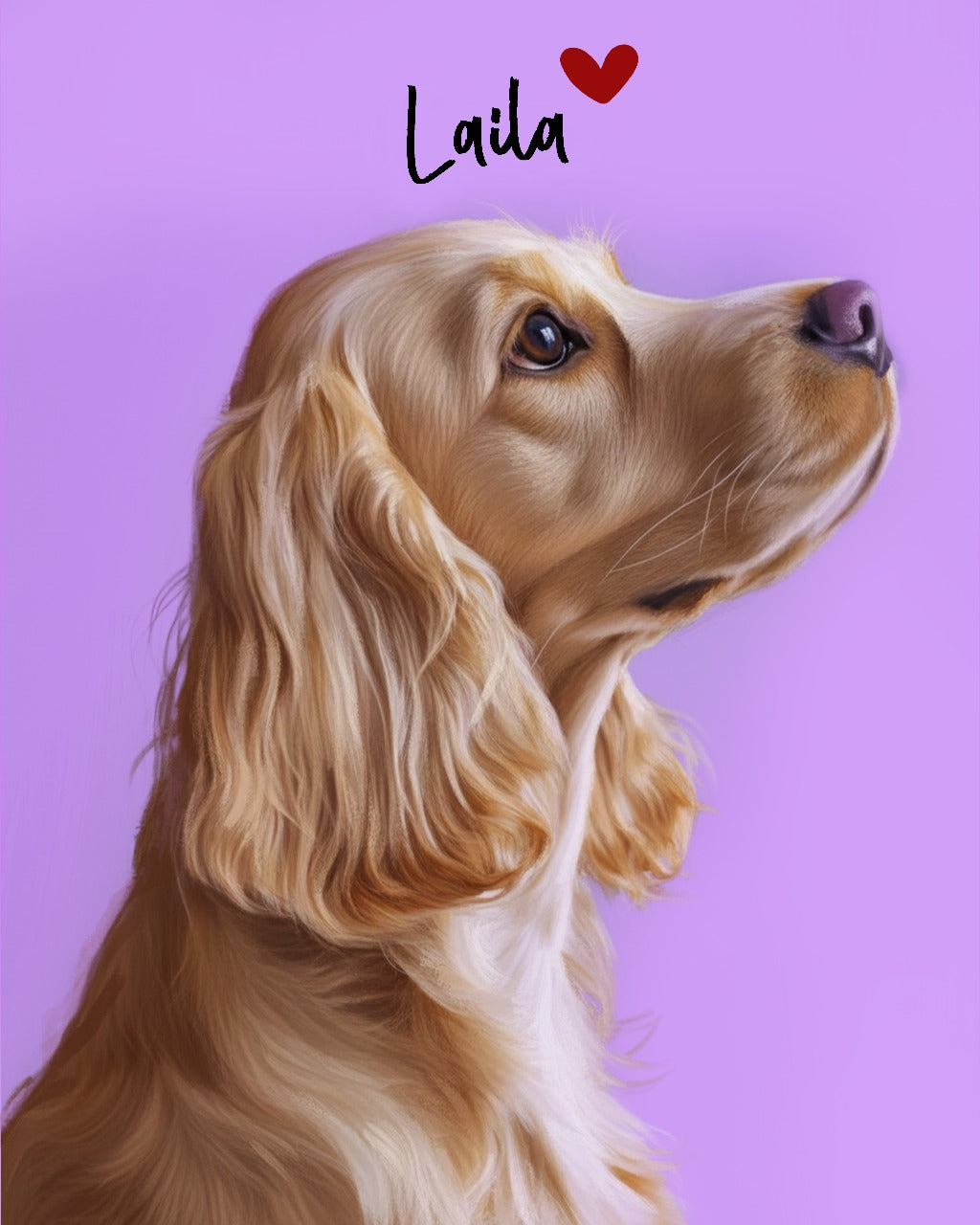 Custom Pet Portrait  - Canvas (Solid Background)