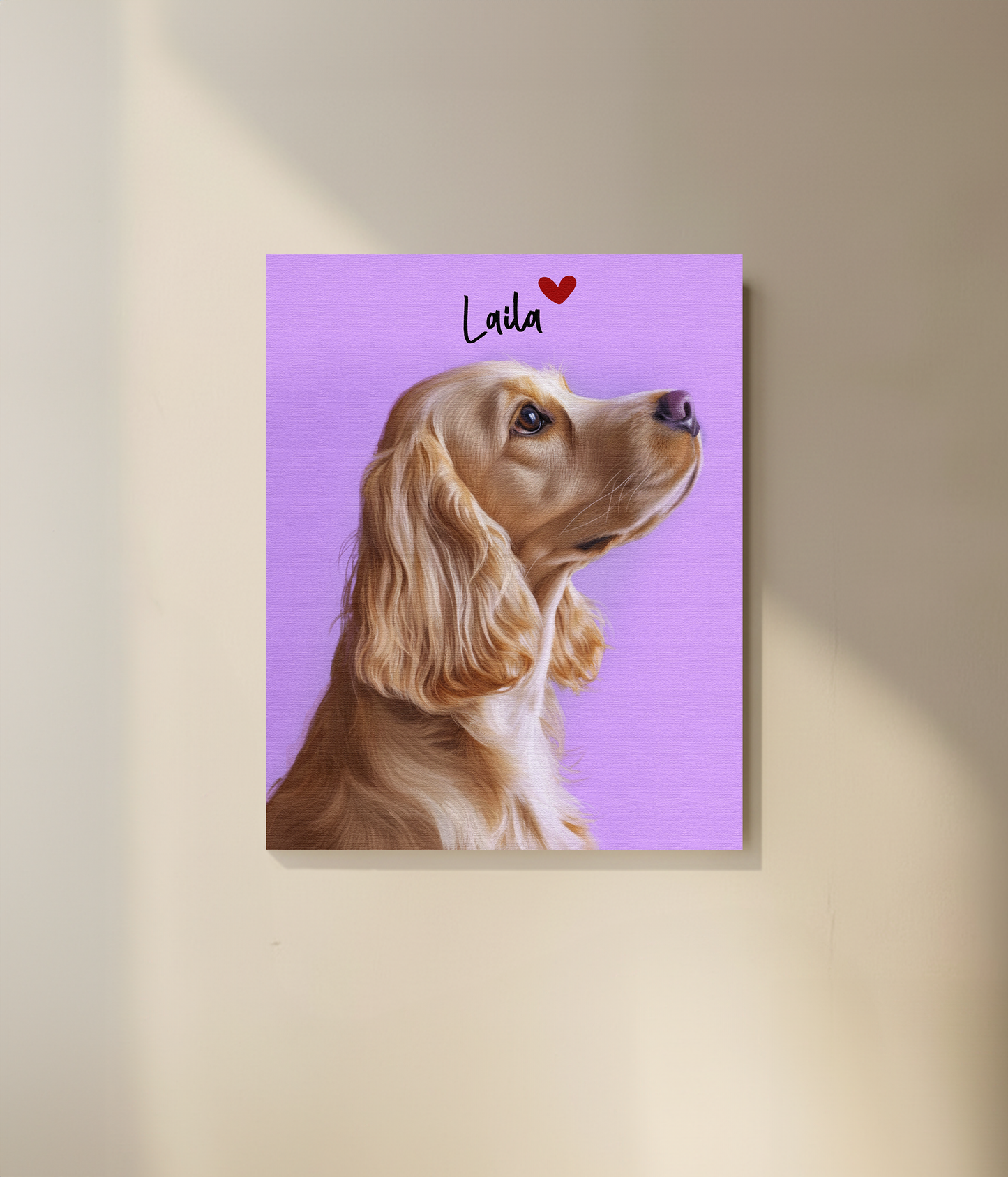 Custom Pet Portrait  - Canvas (Solid Background)