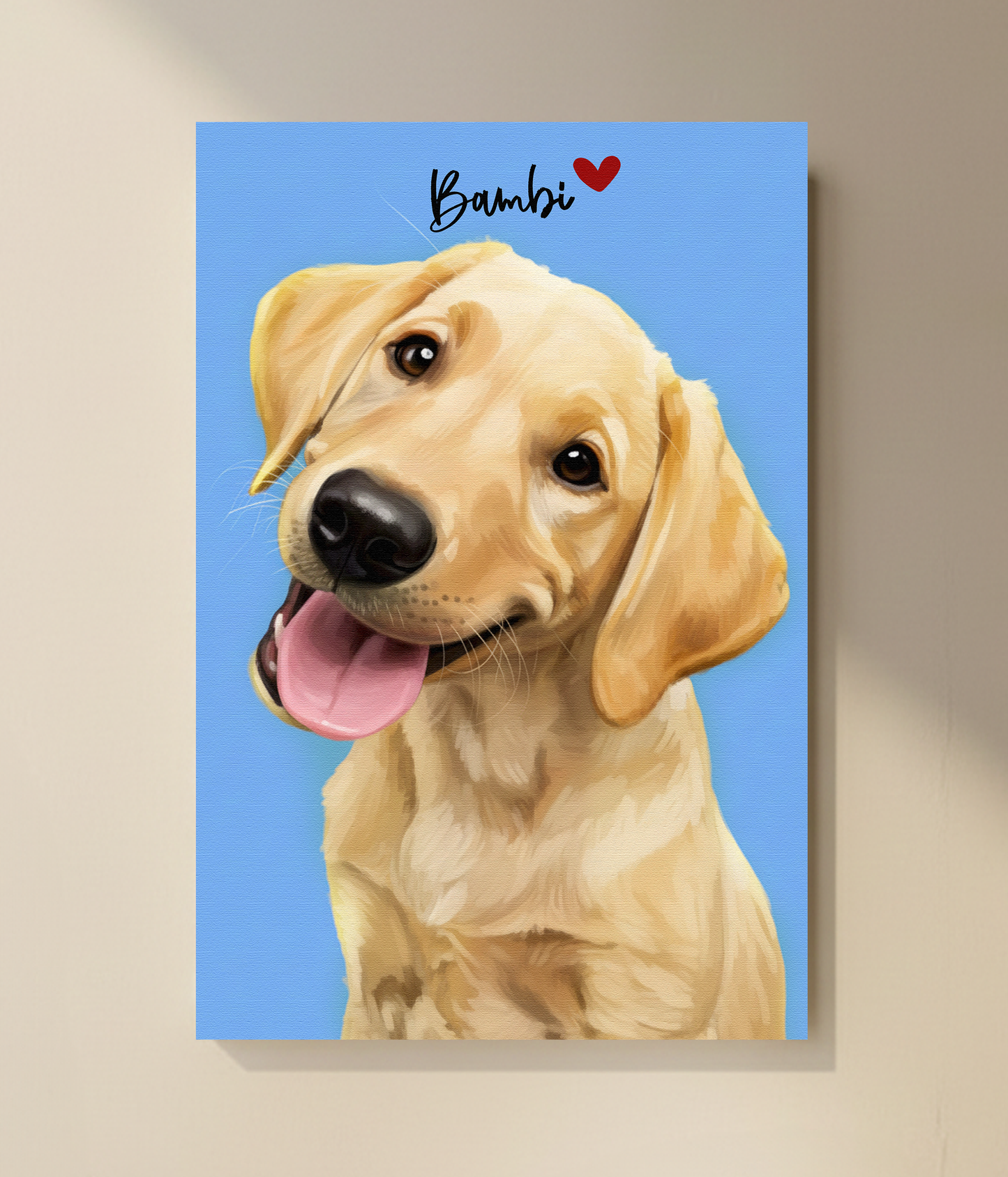 Custom Pet Portrait  - Canvas (Solid Background)
