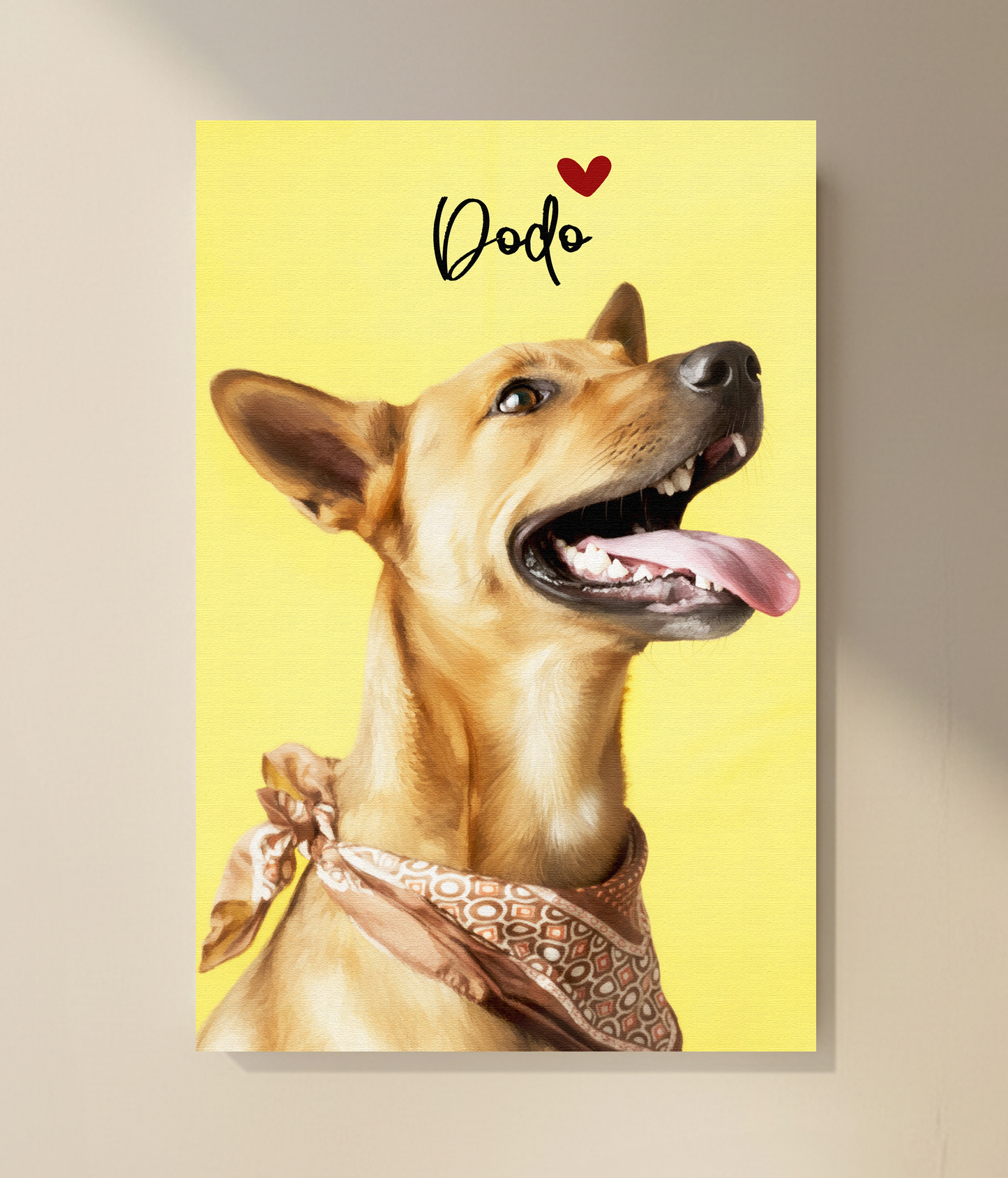 Custom Pet Portrait  - Canvas (Solid Background)