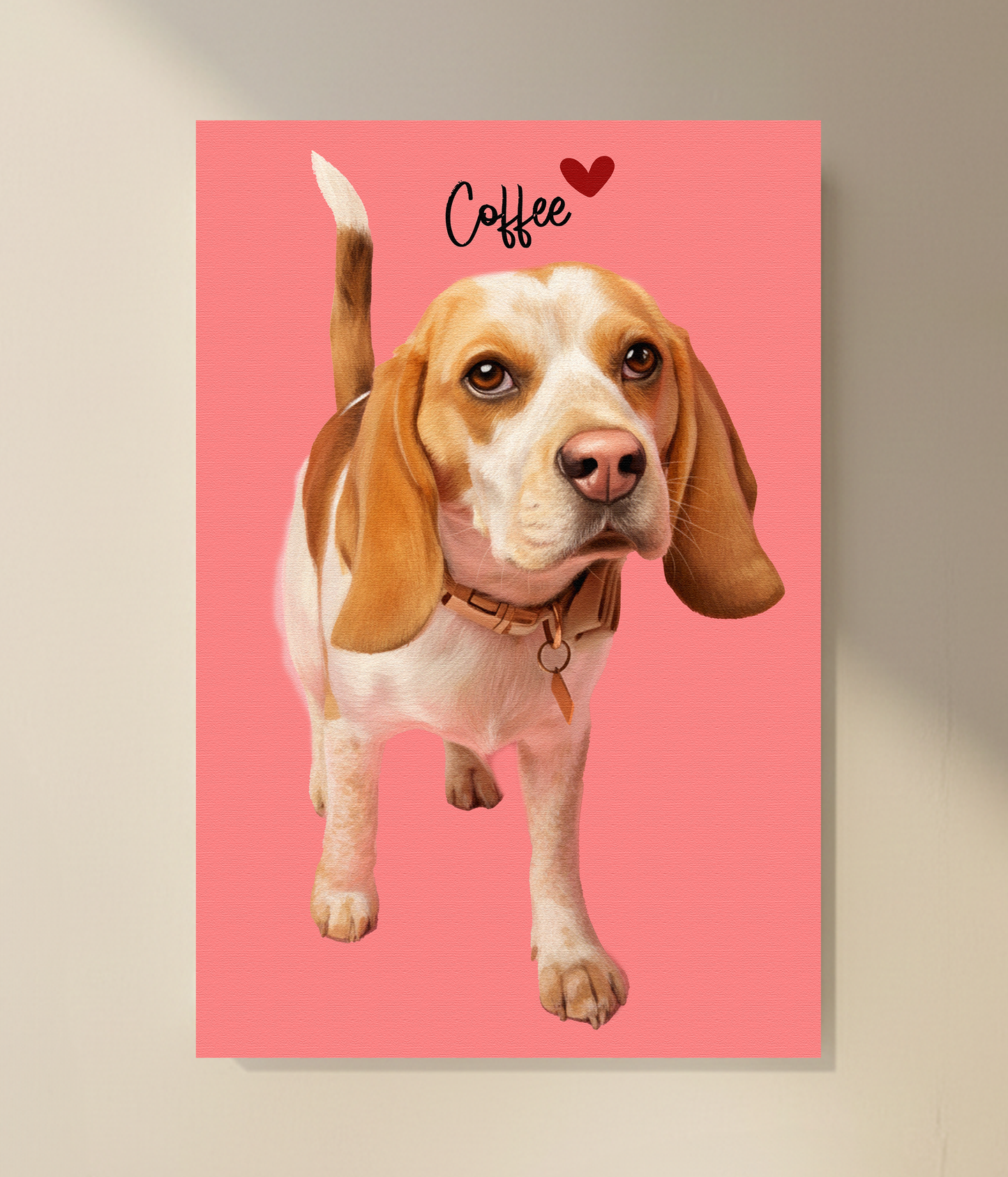Custom Pet Portrait  - Canvas (Solid Background)