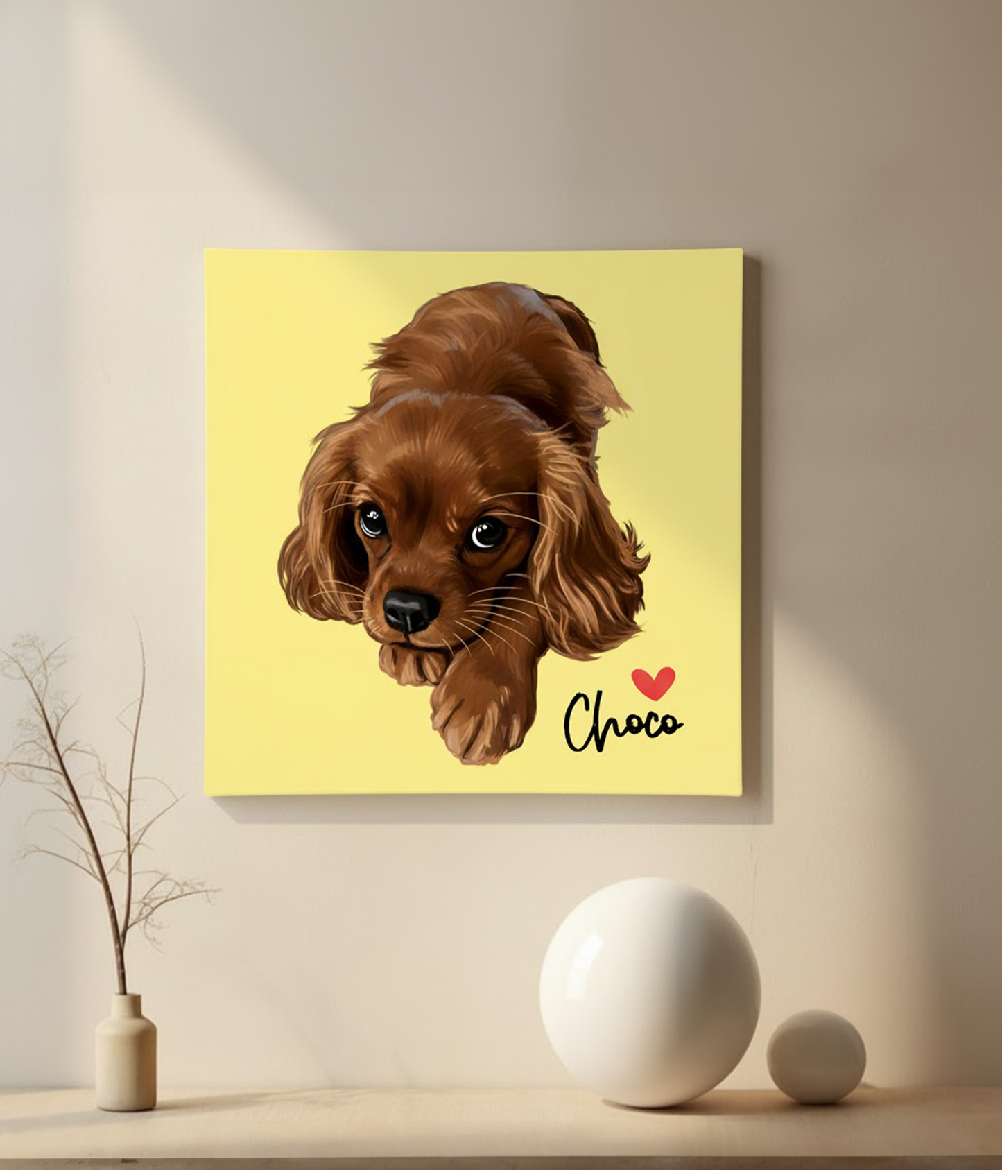 Custom Pet Portrait  - Canvas (Solid Background)