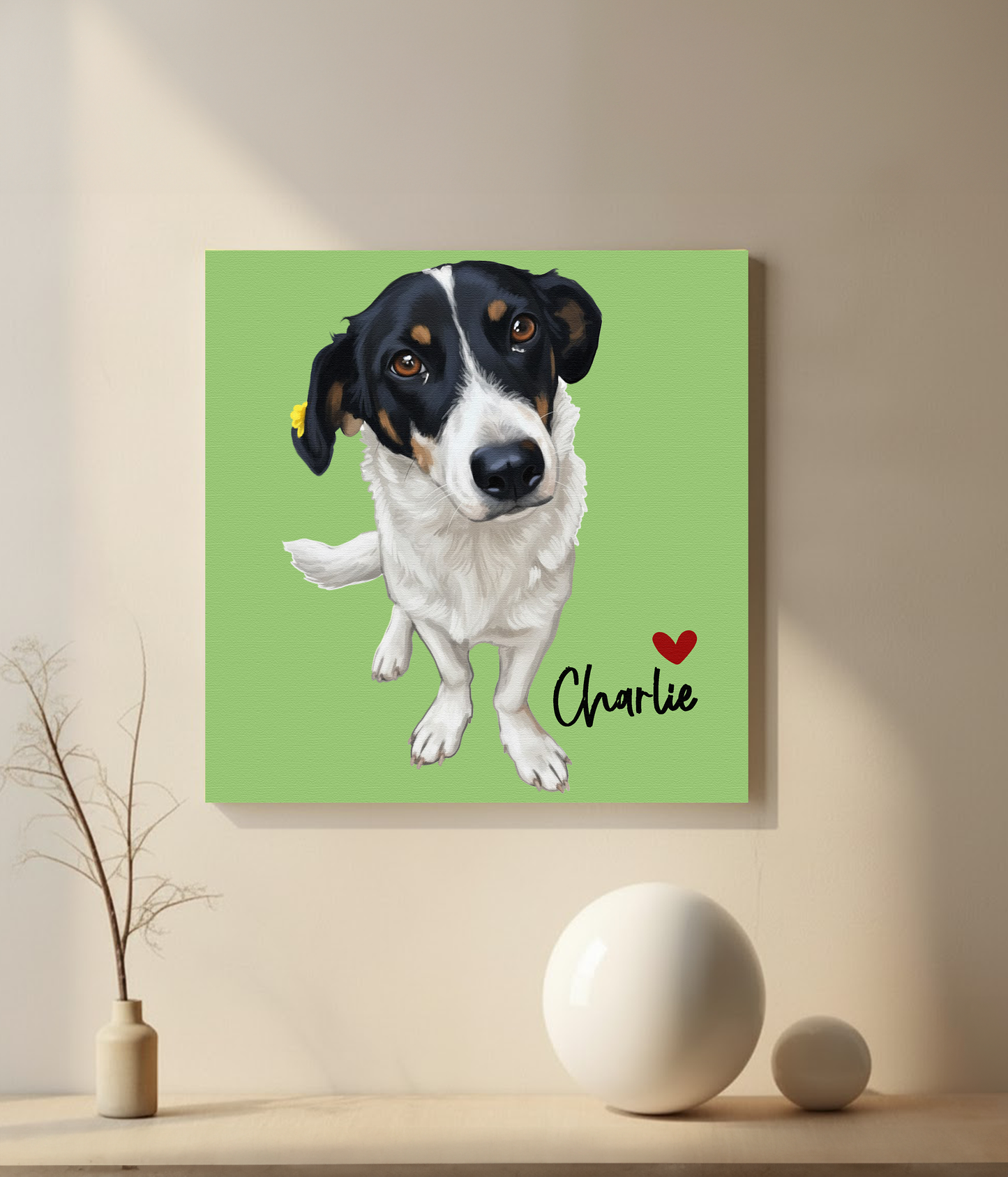 Custom Pet Portrait  - Canvas (Solid Background)