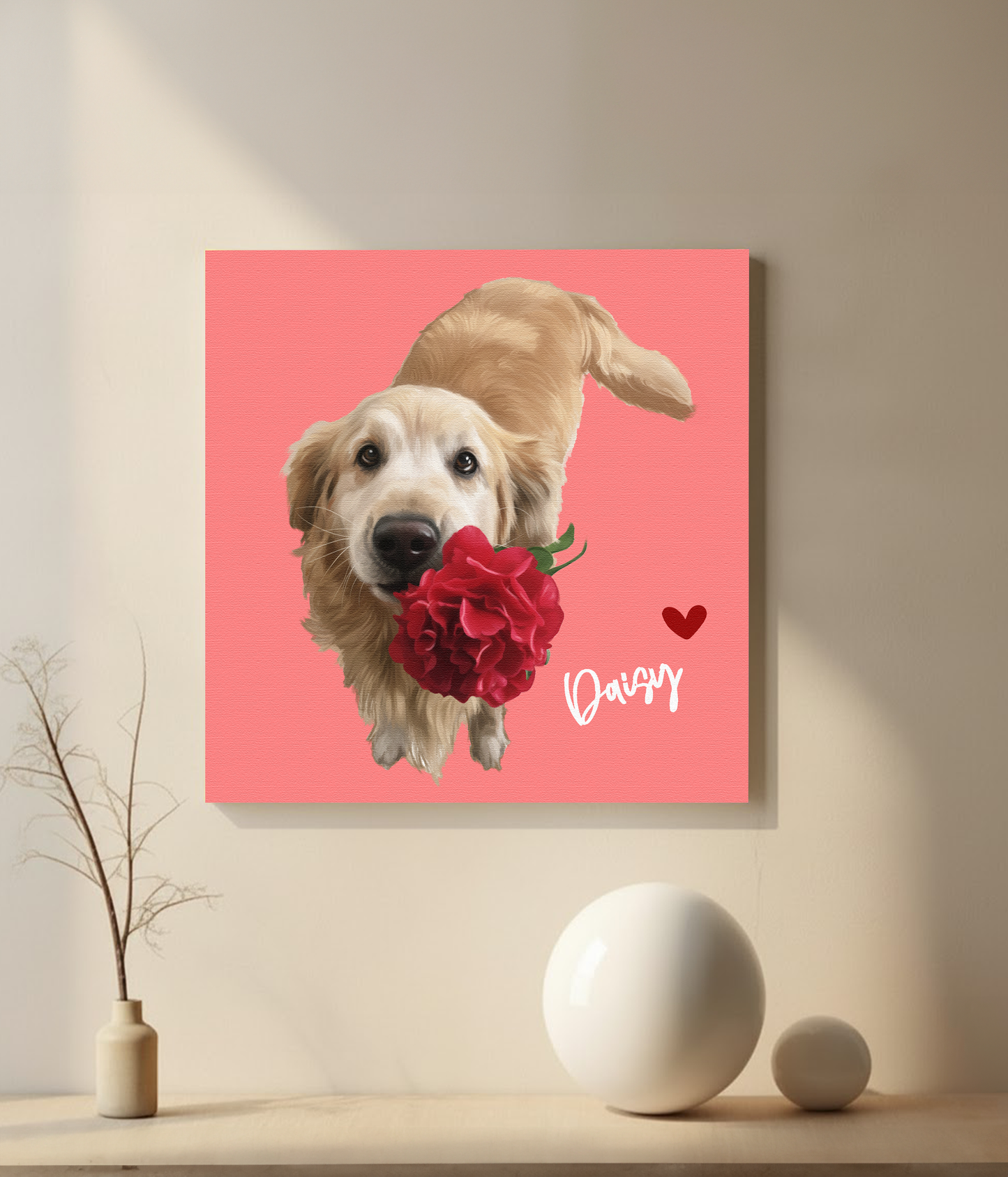 Custom Pet Portrait  - Canvas (Solid Background)
