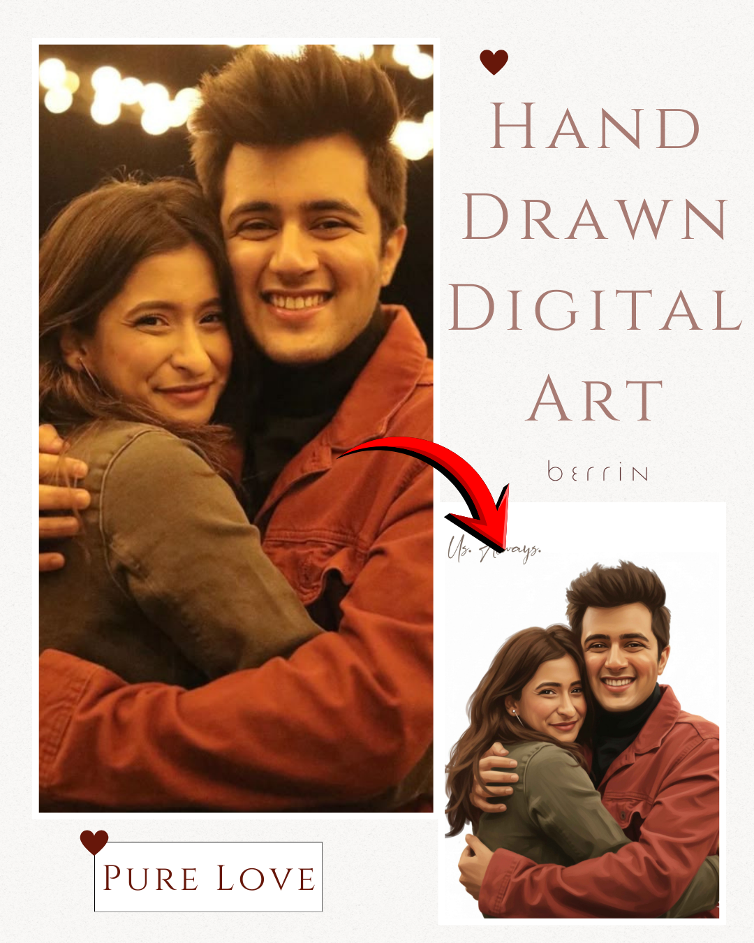 Custom Couple Portrait - Canvas