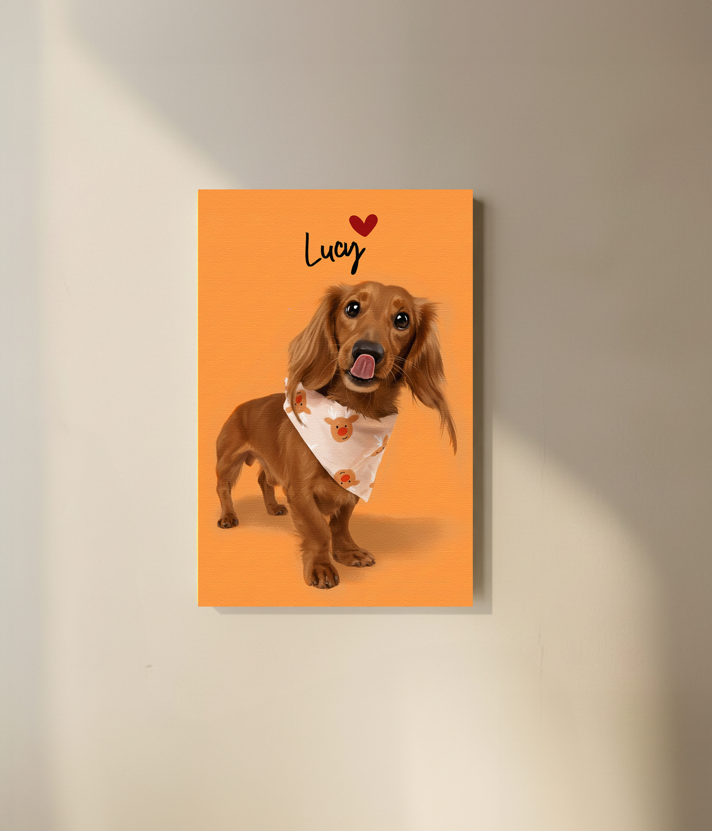 Custom Pet Portrait  - Canvas (Solid Background)